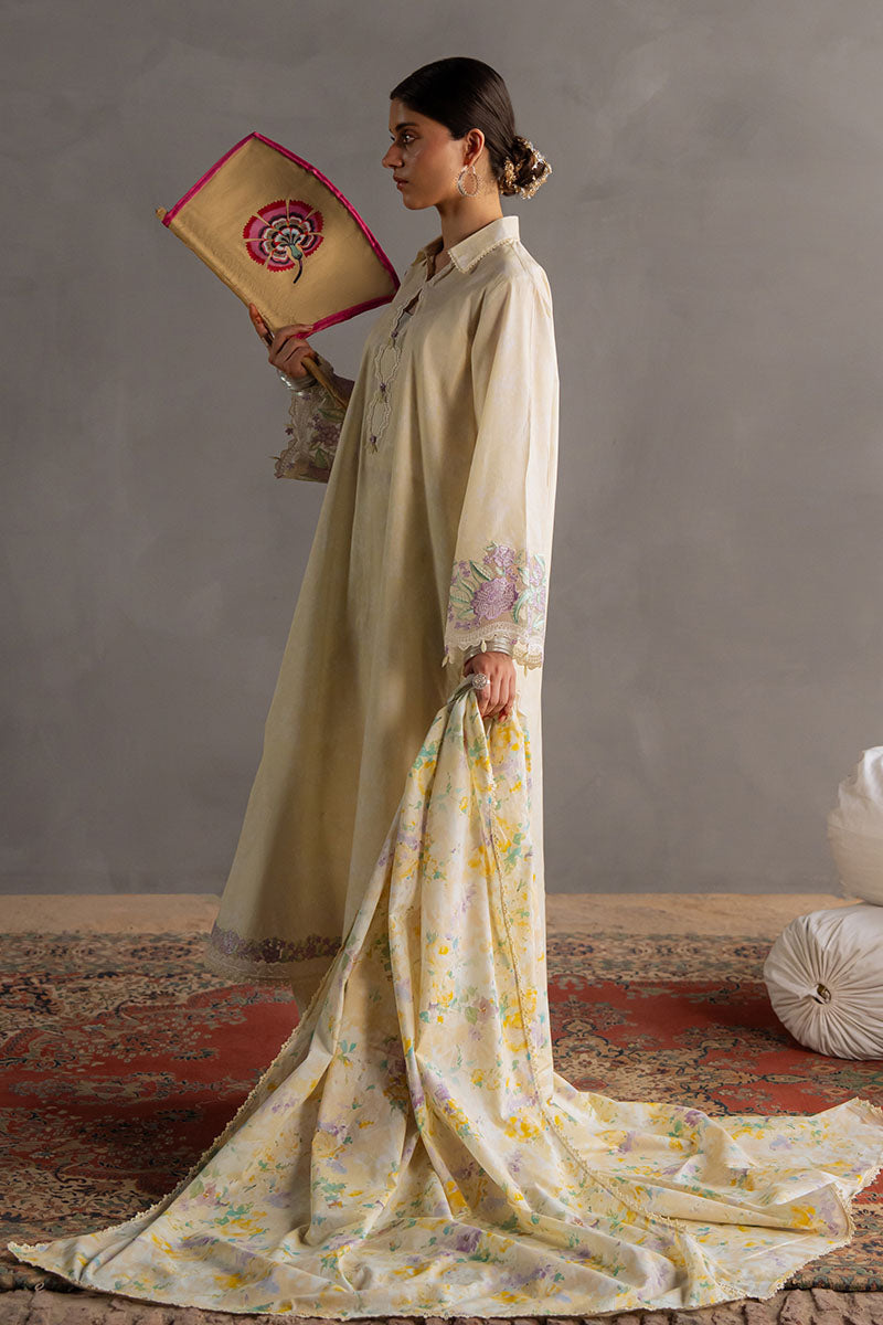 Cross Stitch | Eid Lawn Edit 25 | SUNSHINE GLOW XL Ivory Lawn