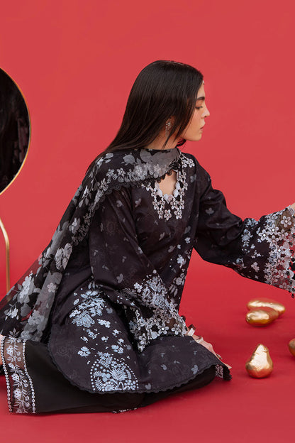 Cross Stitch | Eid Lawn Edit 25 | RAVEN WHISPER XL Black Lawn