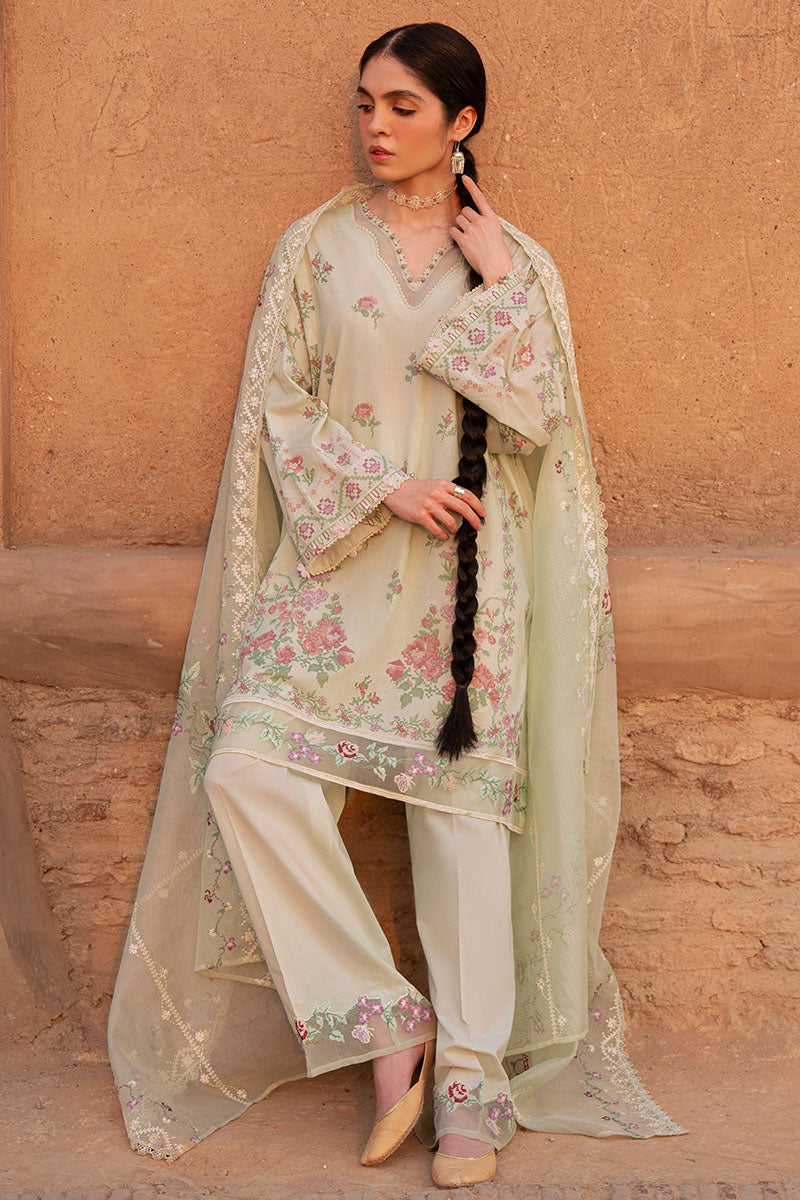 Cross Stitch | Eid Lawn Edit 25 | CITRINE AURA M Mint Green Lawn