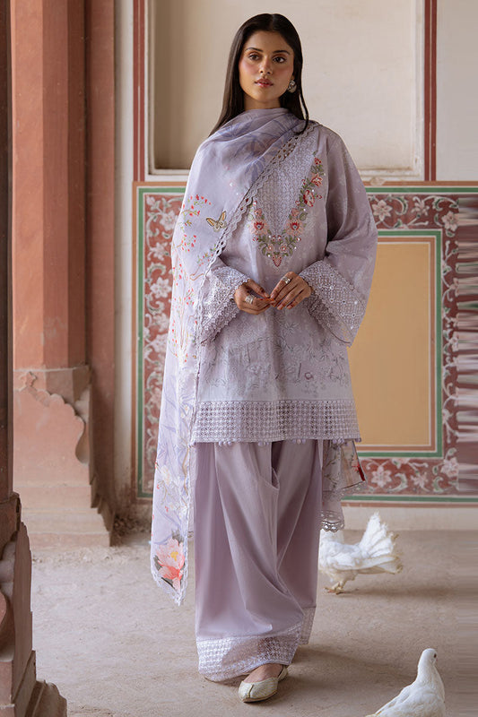 Cross Stitch | Eid Lawn Edit 25 | VIOLET POSY XS Lilac Gray Lawn