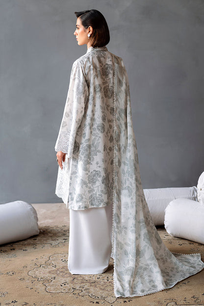 Cross Stitch | Eid Lawn Edit 25 | MESH BLOOM S White Lawn