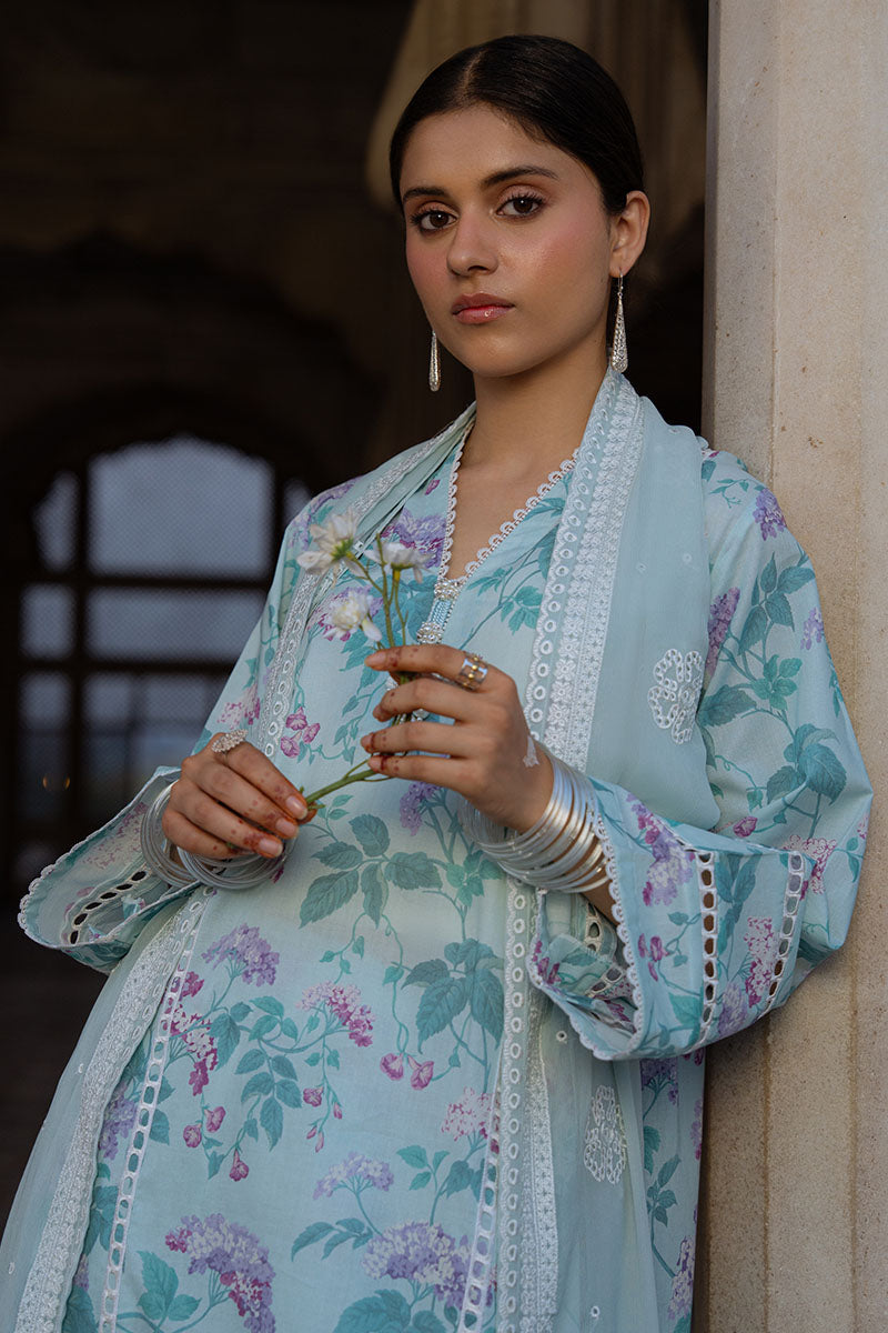 Cross Stitch | Eid Lawn Edit 25 | MINT GLAMOUR M Ice Blue Lawn