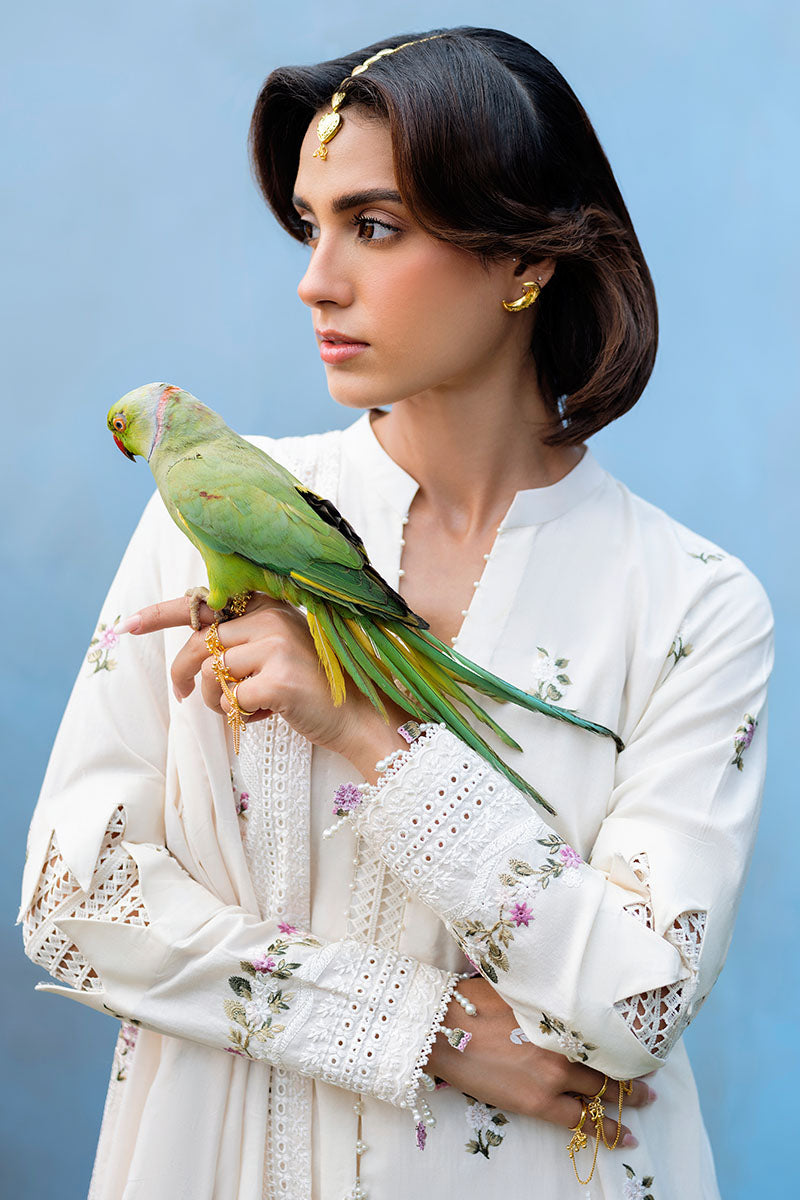 Cross Stitch | Eid Lawn Edit 25 | PETAL PARADISE L White Lawn