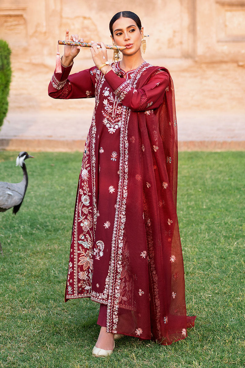 Cross Stitch | Eid Lawn Edit 25 | ROUGE ZEST L Red Lawn