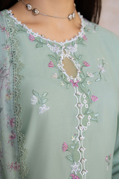 Cross Stitch | Eid Lawn Edit 25 | SAGE GRACE M Sage Green Lawn