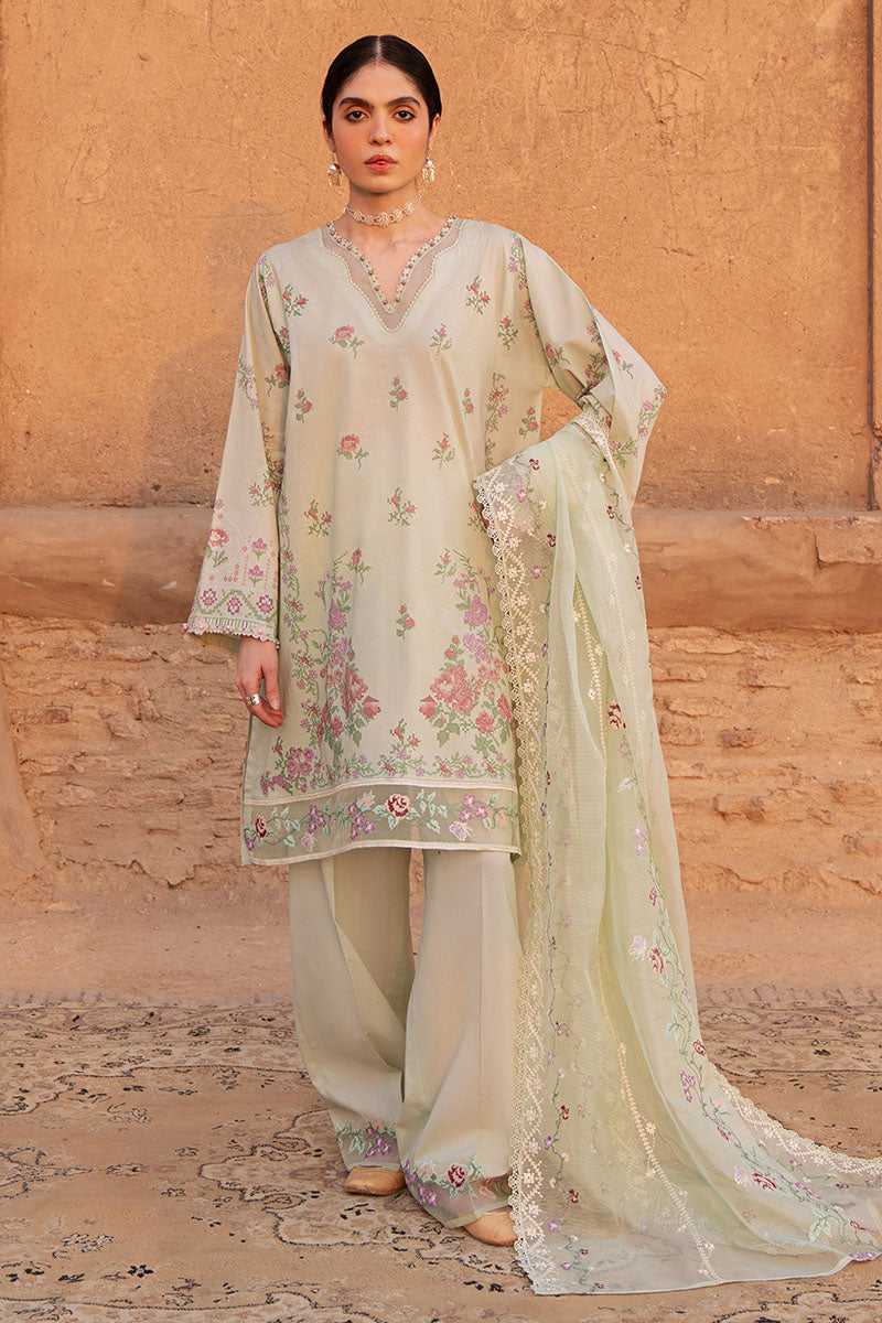 Cross Stitch | Eid Lawn Edit 25 | CITRINE AURA XS Mint Green Lawn