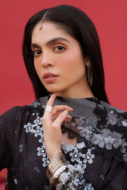 Cross Stitch | Eid Lawn Edit 25 | RAVEN WHISPER L Black Lawn