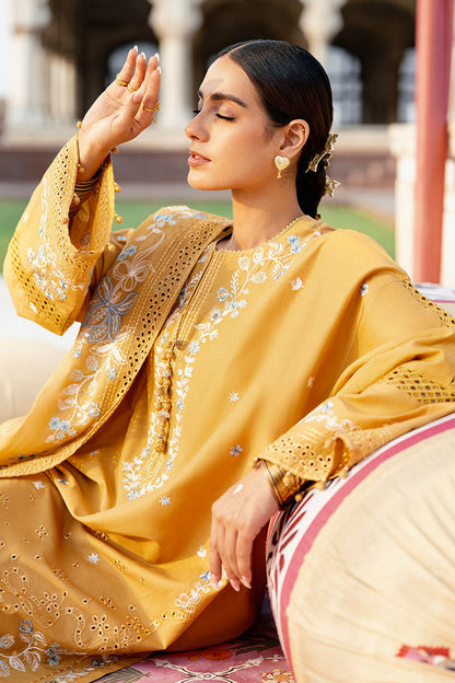 Cross Stitch | Eid Lawn Edit 25 | MUSTARD MIRAGE L Mustard Lawn