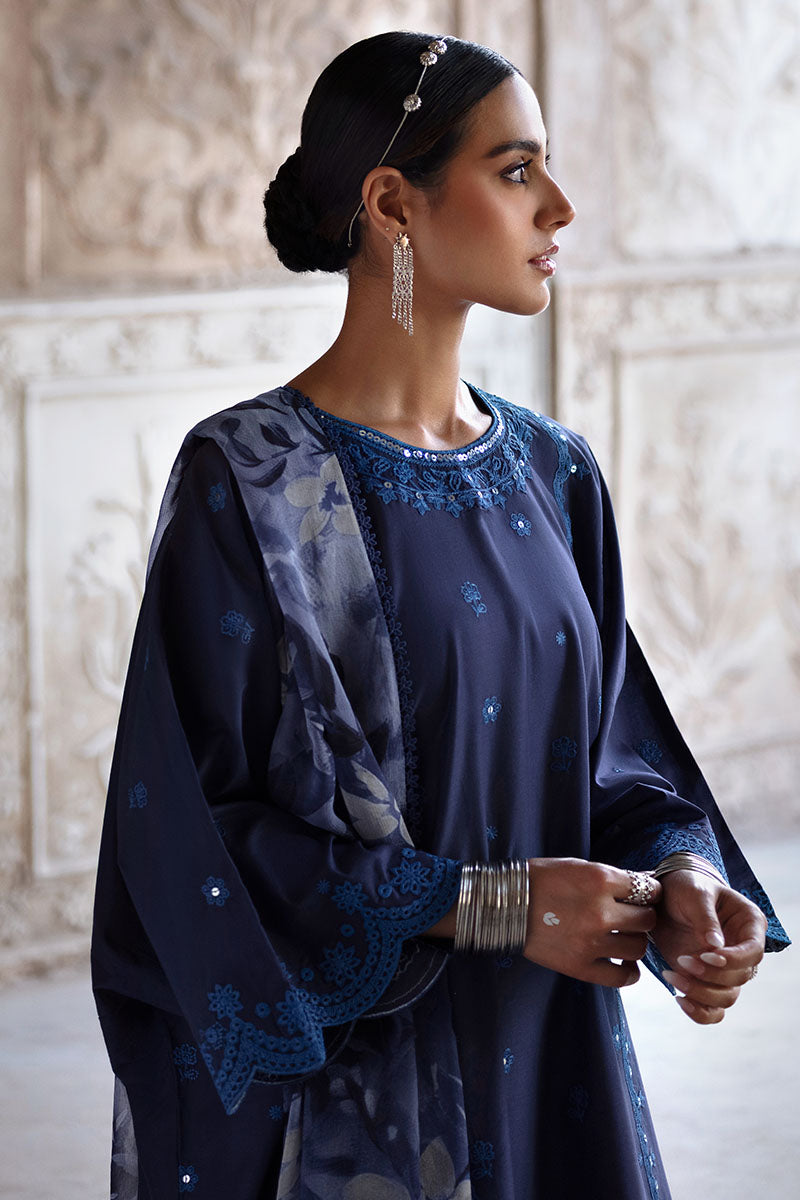 Cross Stitch | Eid Lawn Edit 25 | STAR GAZE M Navy Blue Lawn