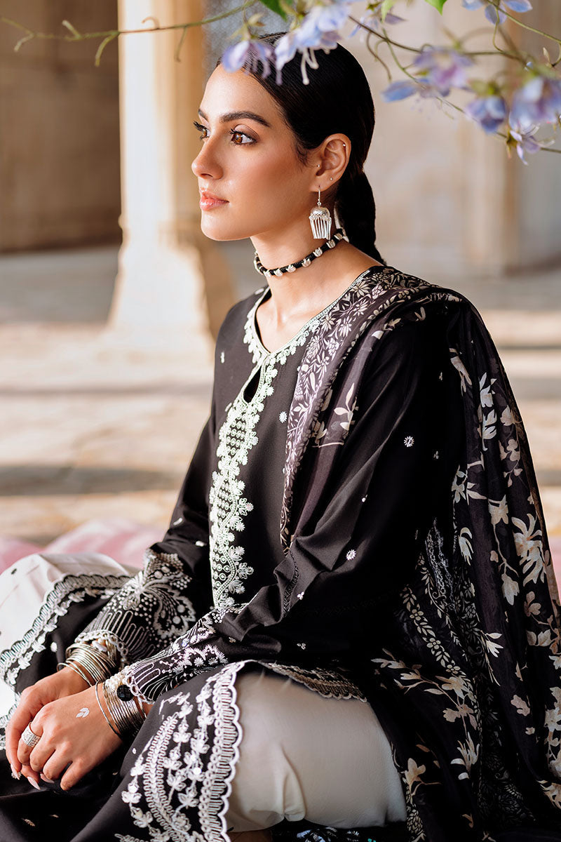 Cross Stitch | Eid Lawn Edit 25 | EBONY VOGUE M Black Lawn