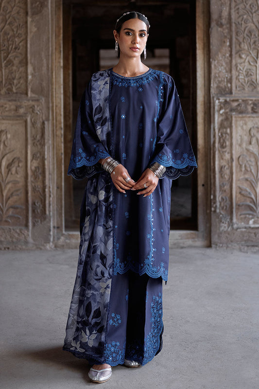 Cross Stitch | Eid Lawn Edit 25 | STAR GAZE XS Navy Blue Lawn