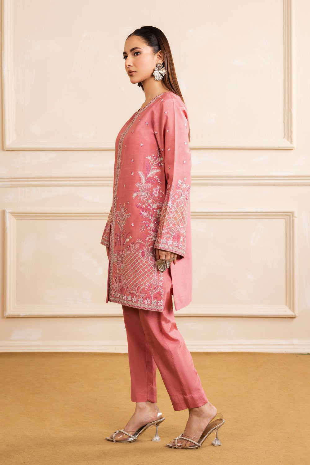 Maryum N Maria | Zaira Pret | LAYLA S Champagne Pink Viscose Katan