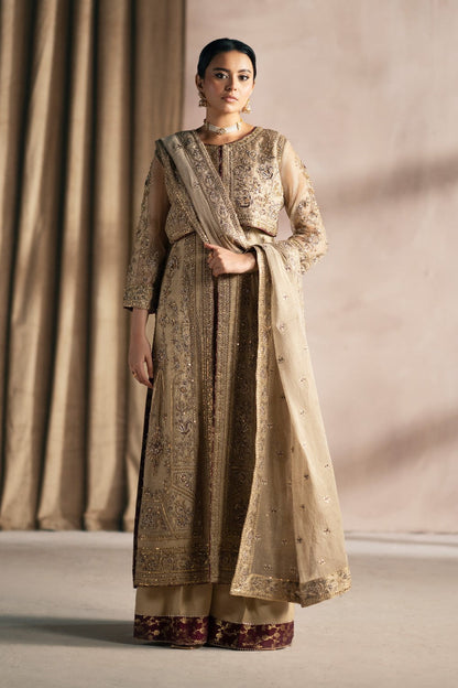 Maryum N Maria | Luna Formals | LIARA S Sand Zari Net