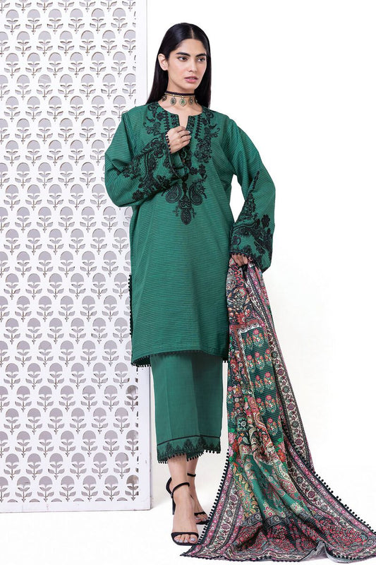 Khaadi | My Winter Mood | LKM10 XS Teal Green Khaddar Messuri