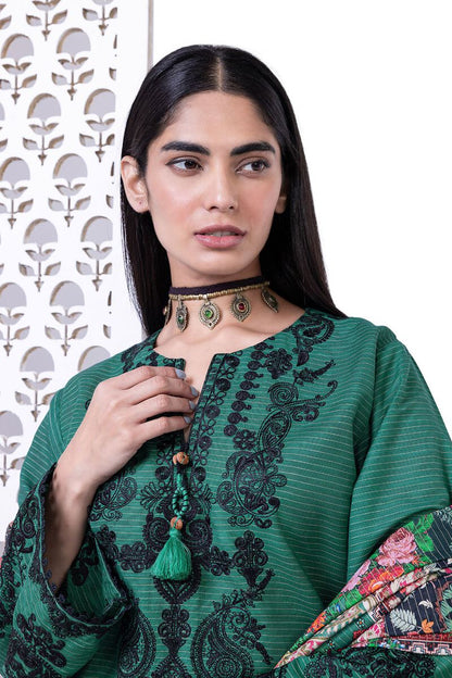 Khaadi | My Winter Mood | LKM10 L Teal Green Khaddar Messuri