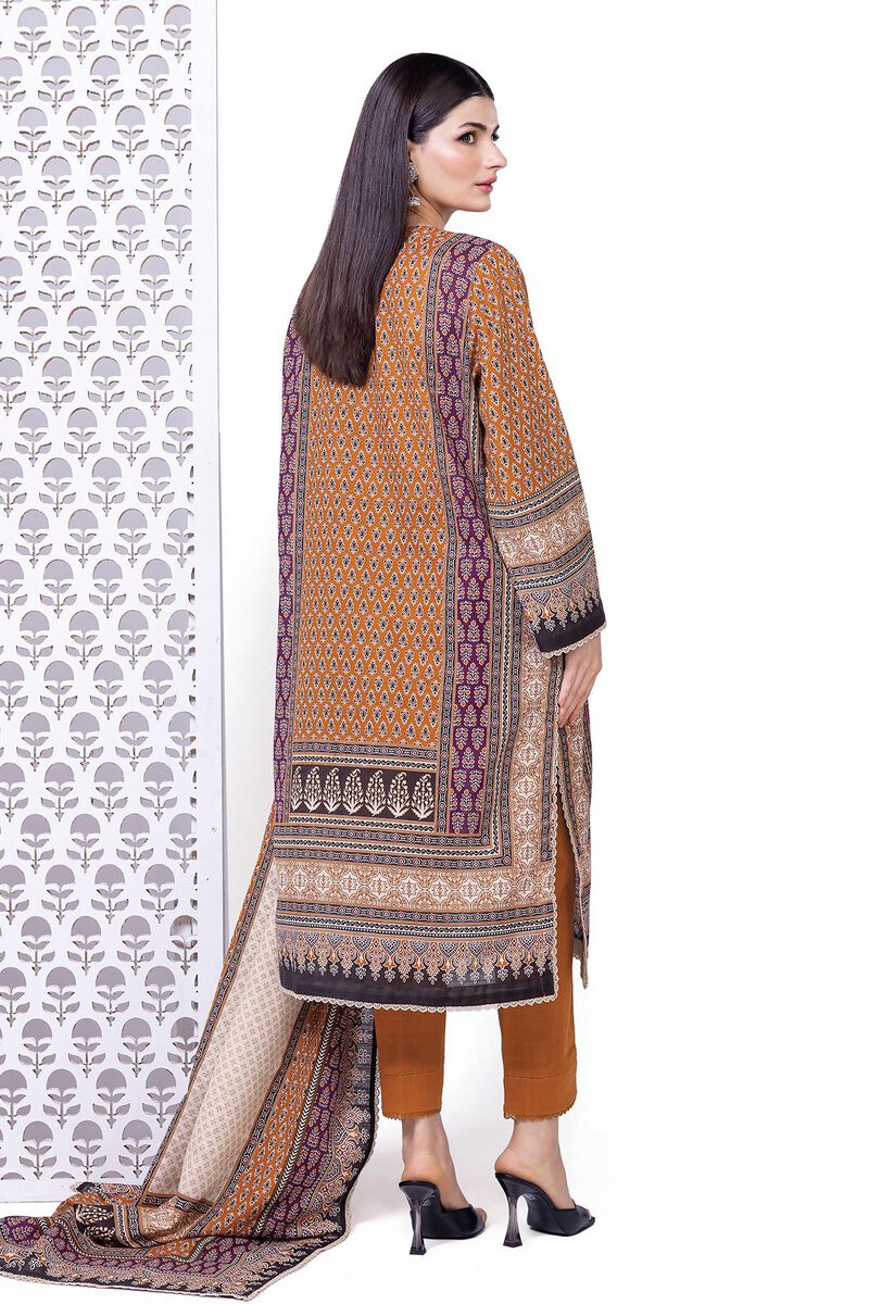 Khaadi | My Winter Mood | LKN05 S Mustard Brown Light Khaddar