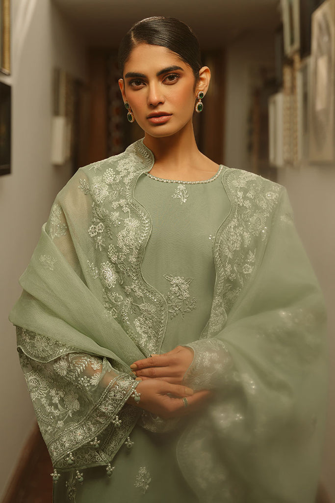 Cross Stitch | Luxe Atelier 25 | GREEN LILY L Mint Green Organza