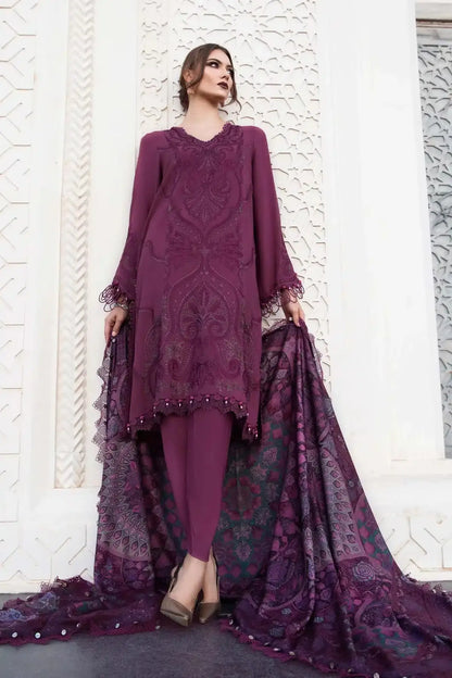 Maria B | M Prints Winter 23 | MPT-2003-B - Pakistani Designer Dress - by Maria B | Type: Luxury - 100% Original at Saira Sultan