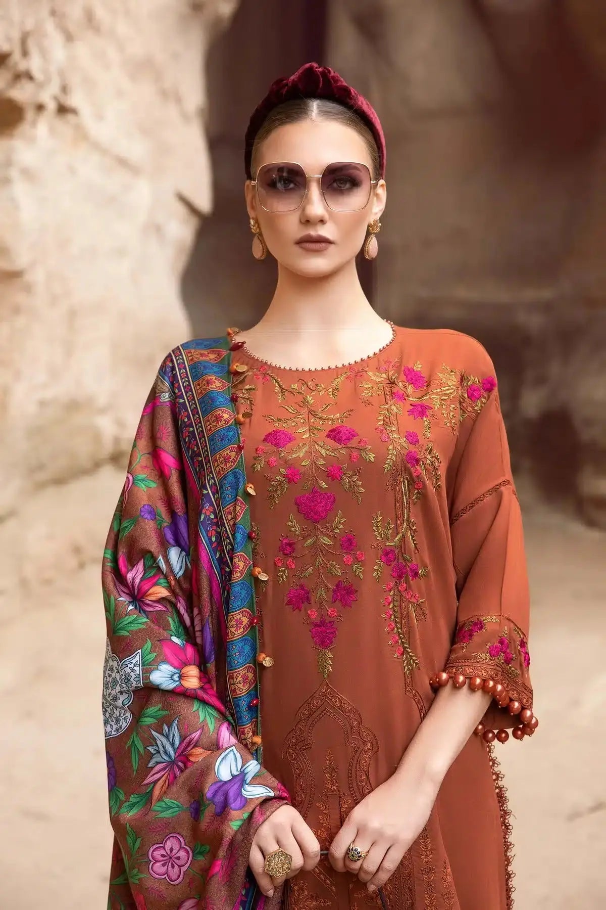 Maria B | M Prints Winter 23 | MPT-2004-A - Pakistani Designer Dress - by Maria B | Type: Luxury - 100% Original at Saira Sultan