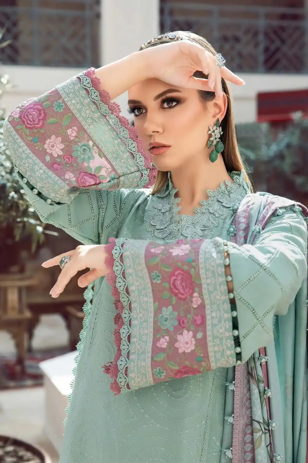 Maria B | M Prints Winter 23 | MPT-2001-A - Pakistani Designer Dress - by Maria B | Type: Luxury - 100% Original at Saira Sultan