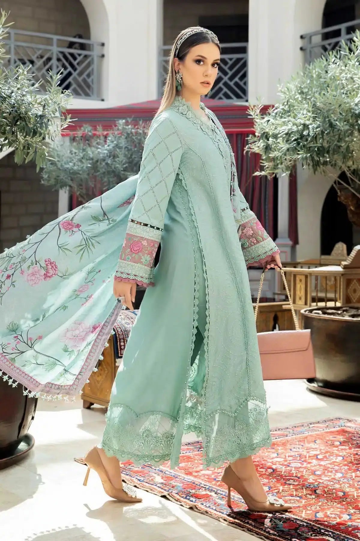 Maria B | M Prints Winter 23 | MPT-2001-A - Pakistani Designer Dress - by Maria B | Type: Luxury - 100% Original at Saira Sultan