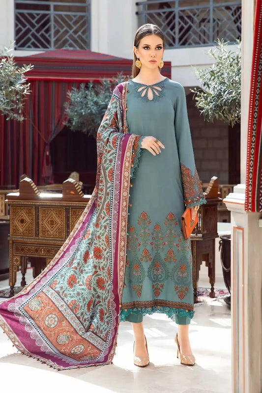 Maria B | M Prints Winter 23 | MPT-2006-A - Pakistani Designer Dress - by Maria B | Type: Luxury - 100% Original at Saira Sultan