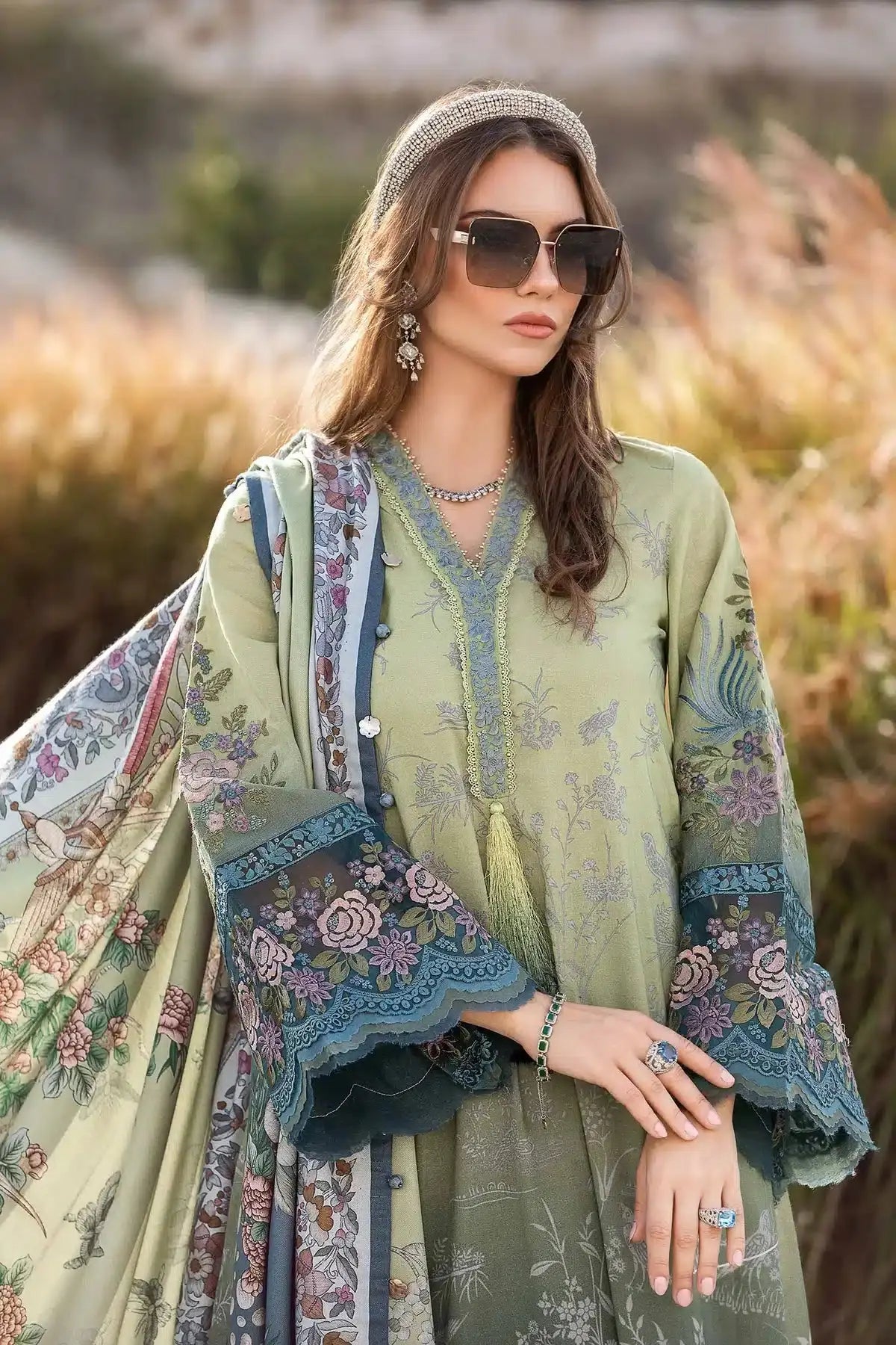Maria B | M Prints Winter 23 | MPT-2007-A - Pakistani Designer Dress - by Maria B | Type: Luxury - 100% Original at Saira Sultan