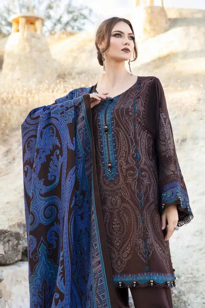 Maria B | M Prints Winter 23 | MPT-2008-B - Pakistani Designer Dress - by Maria B | Type: Luxury - 100% Original at Saira Sultan