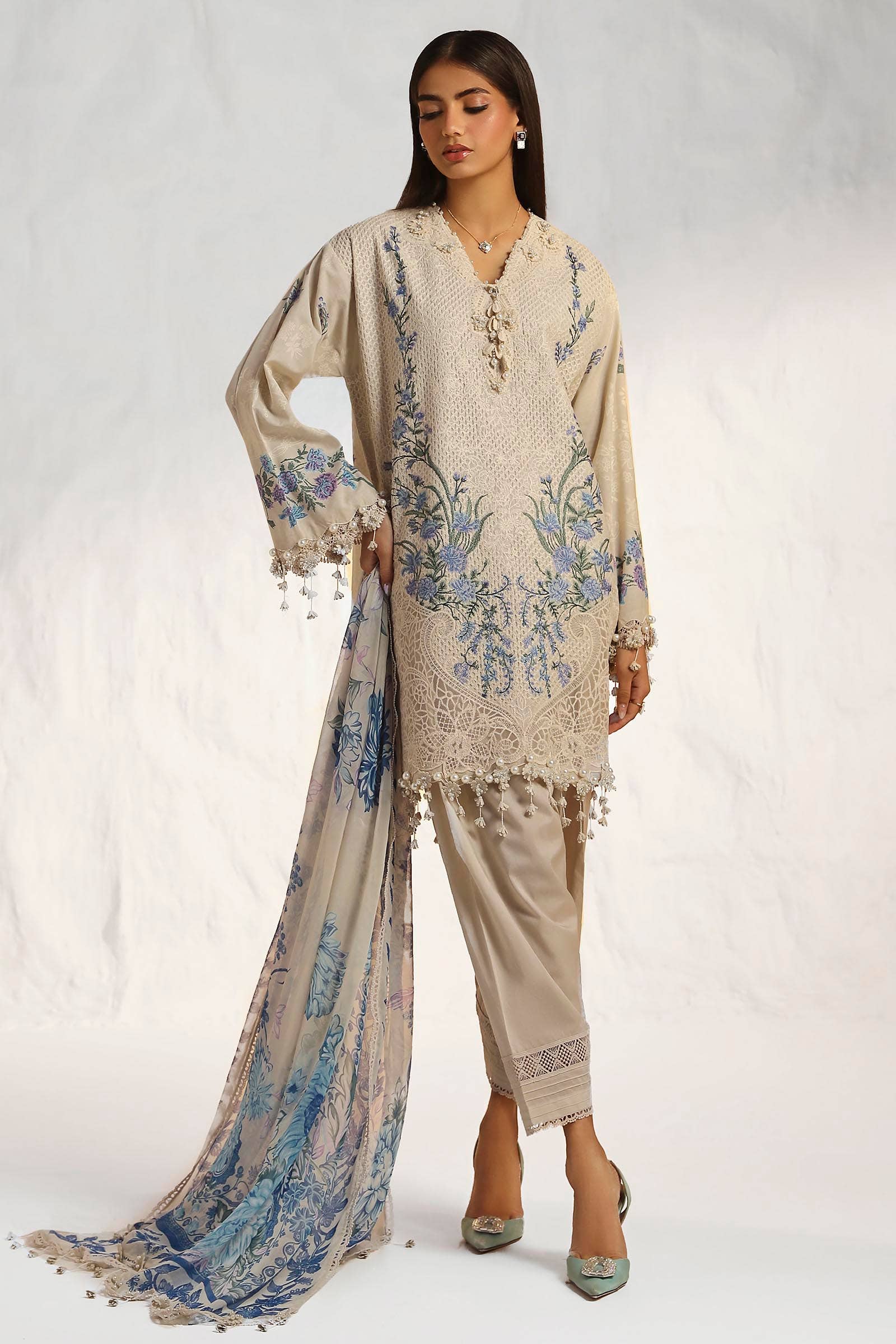 Sana Safinaz | Muzlin Summer 24 | 012B-CJ - Pakistani Designer Dress - by Sana Safinaz | Type: Luxury - 100% Original at Saira Sultan