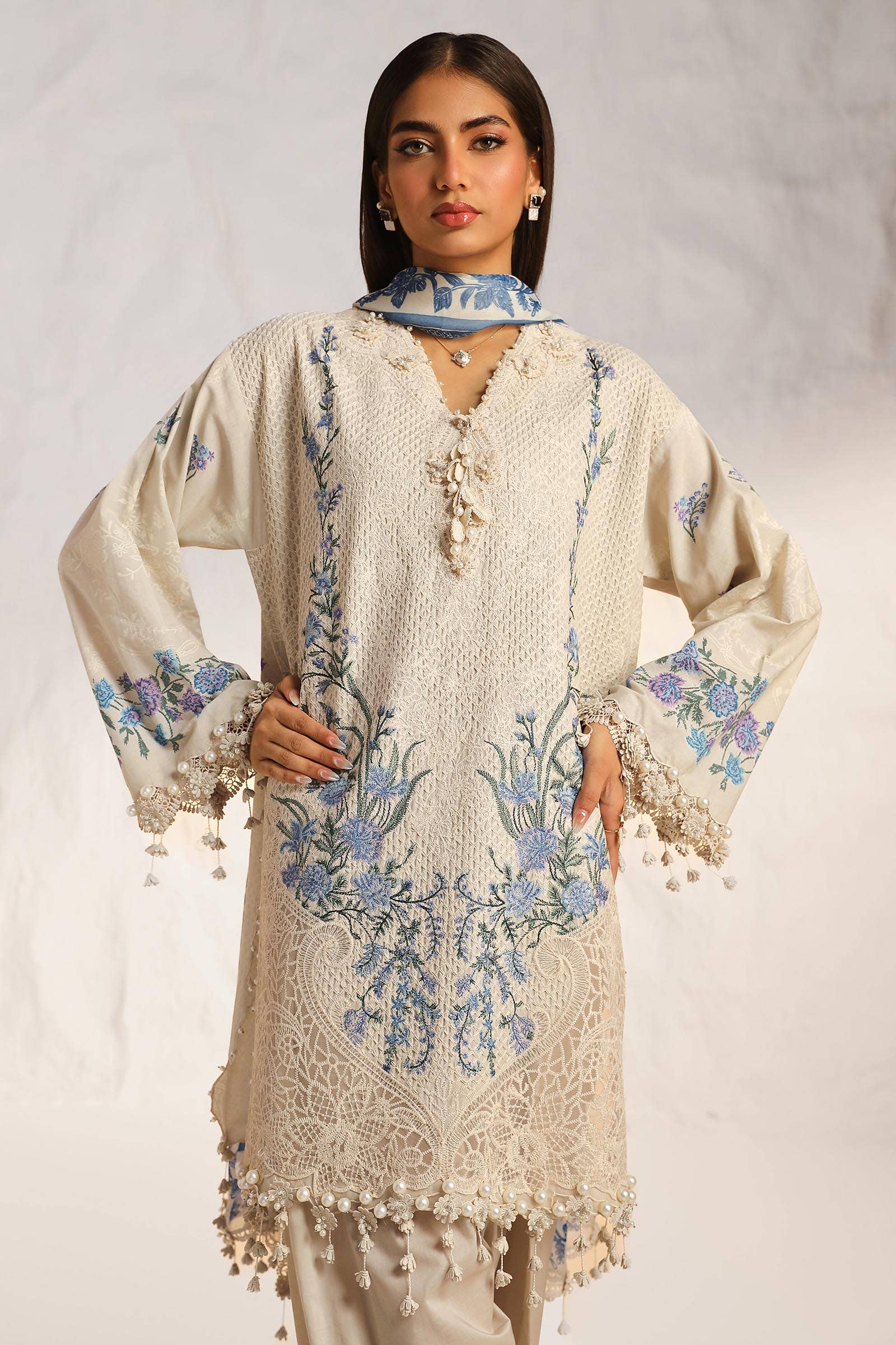 Sana Safinaz | Muzlin Summer 24 | 012B-CJ - Pakistani Designer Dress - by Sana Safinaz | Type: Luxury - 100% Original at Saira Sultan