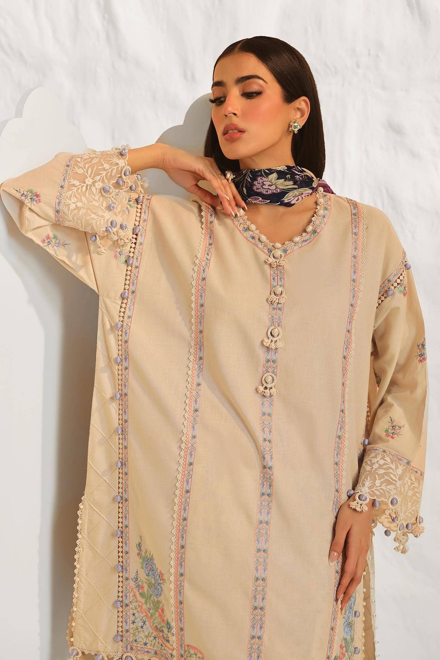 Sana Safinaz | Muzlin Summer 24 | 014A-CJ - Pakistani Designer Dress - by Sana Safinaz | Type: Luxury - 100% Original at Saira Sultan
