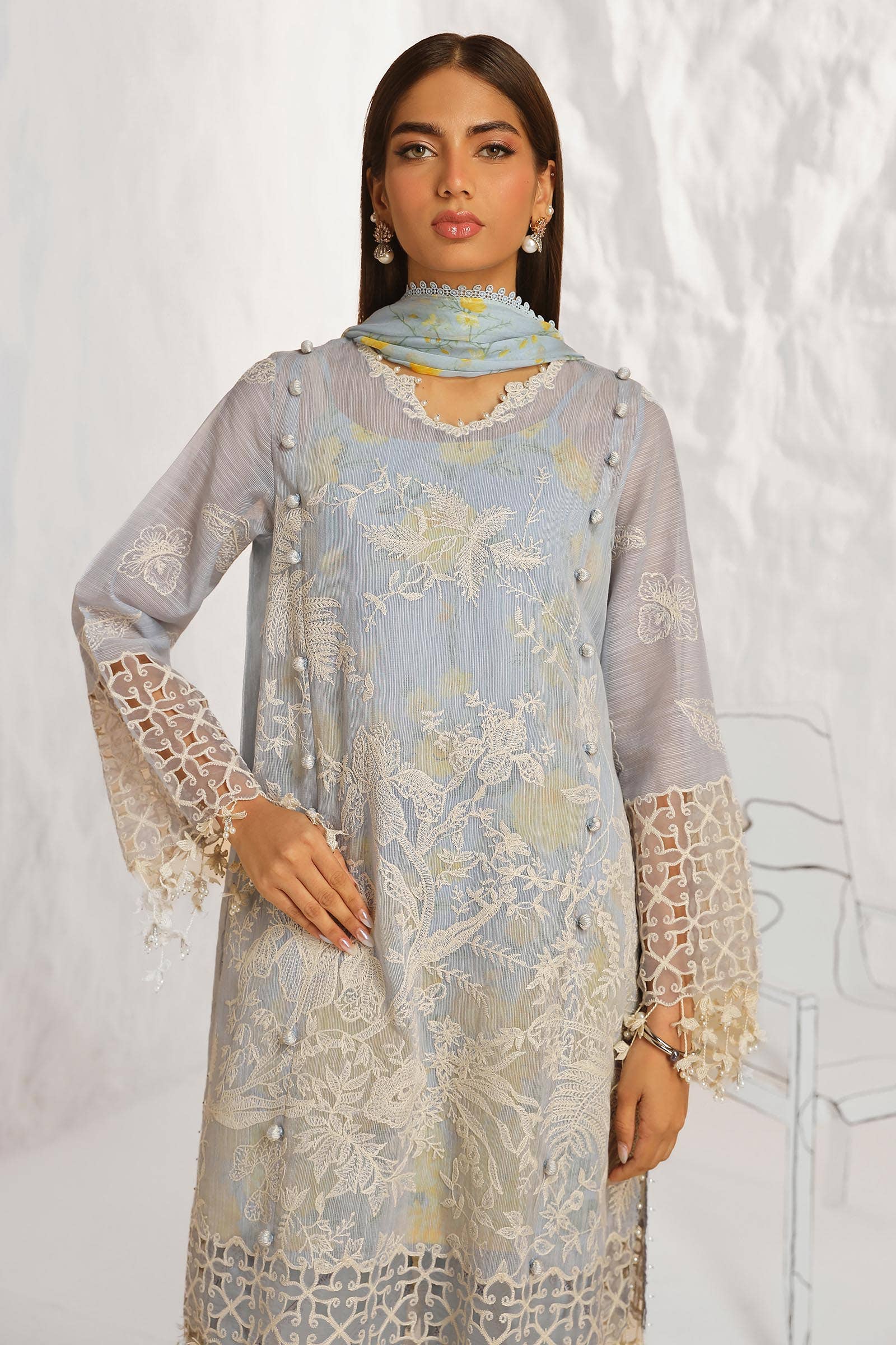 Sana Safinaz | Muzlin Summer 24 | 016A-CJ - Pakistani Designer Dress - by Sana Safinaz | Type: Luxury - 100% Original at Saira Sultan