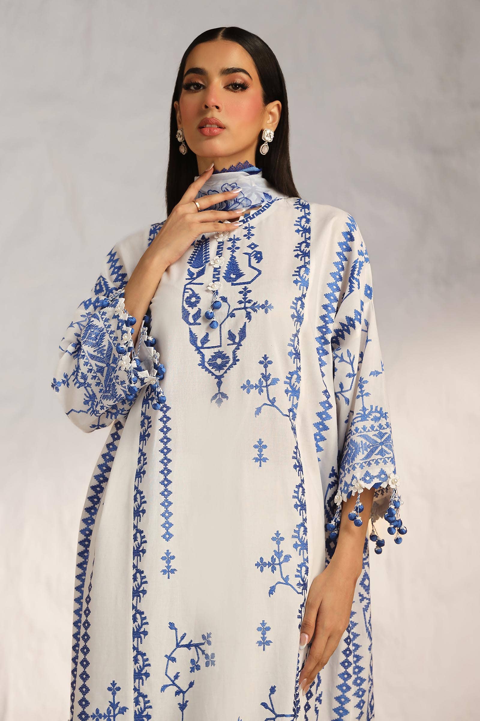 Sana Safinaz | Muzlin Summer 24 | 017A-CJ - Pakistani Designer Dress - by Sana Safinaz | Type: Luxury - 100% Original at Saira Sultan