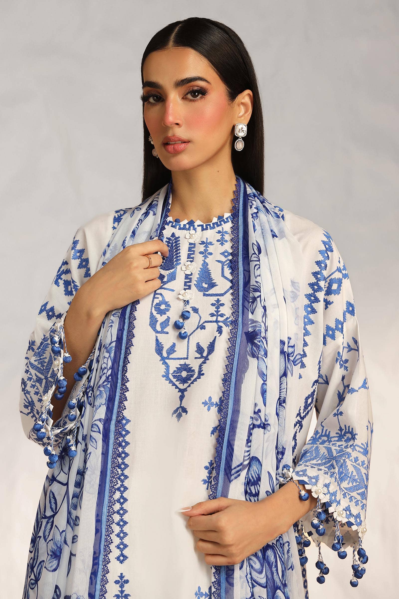 Sana Safinaz | Muzlin Summer 24 | 017A-CJ - Pakistani Designer Dress - by Sana Safinaz | Type: Luxury - 100% Original at Saira Sultan
