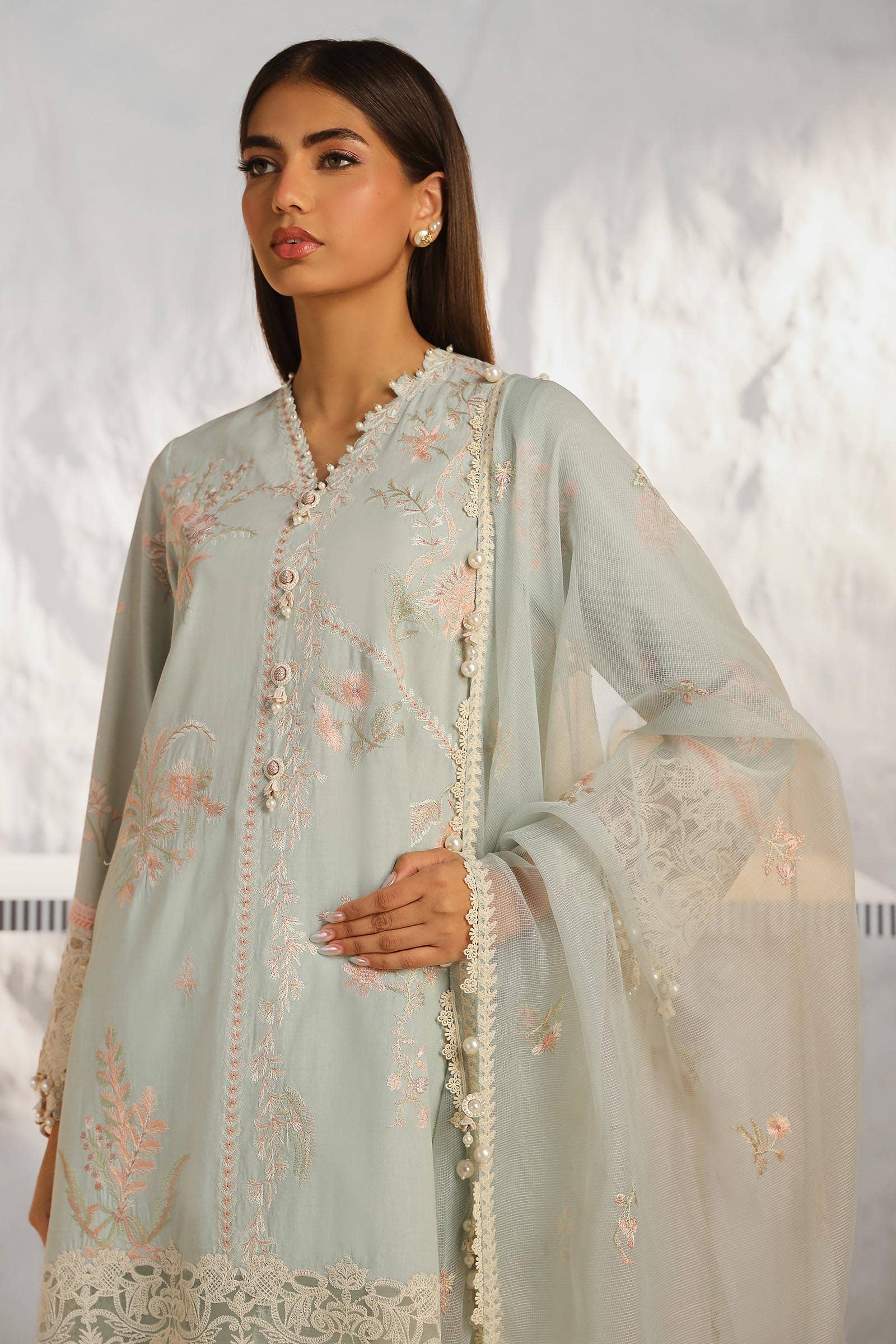 Sana Safinaz | Muzlin Summer 24 | 018A-CV - Pakistani Designer Dress - by Sana Safinaz | Type: Luxury - 100% Original at Saira Sultan
