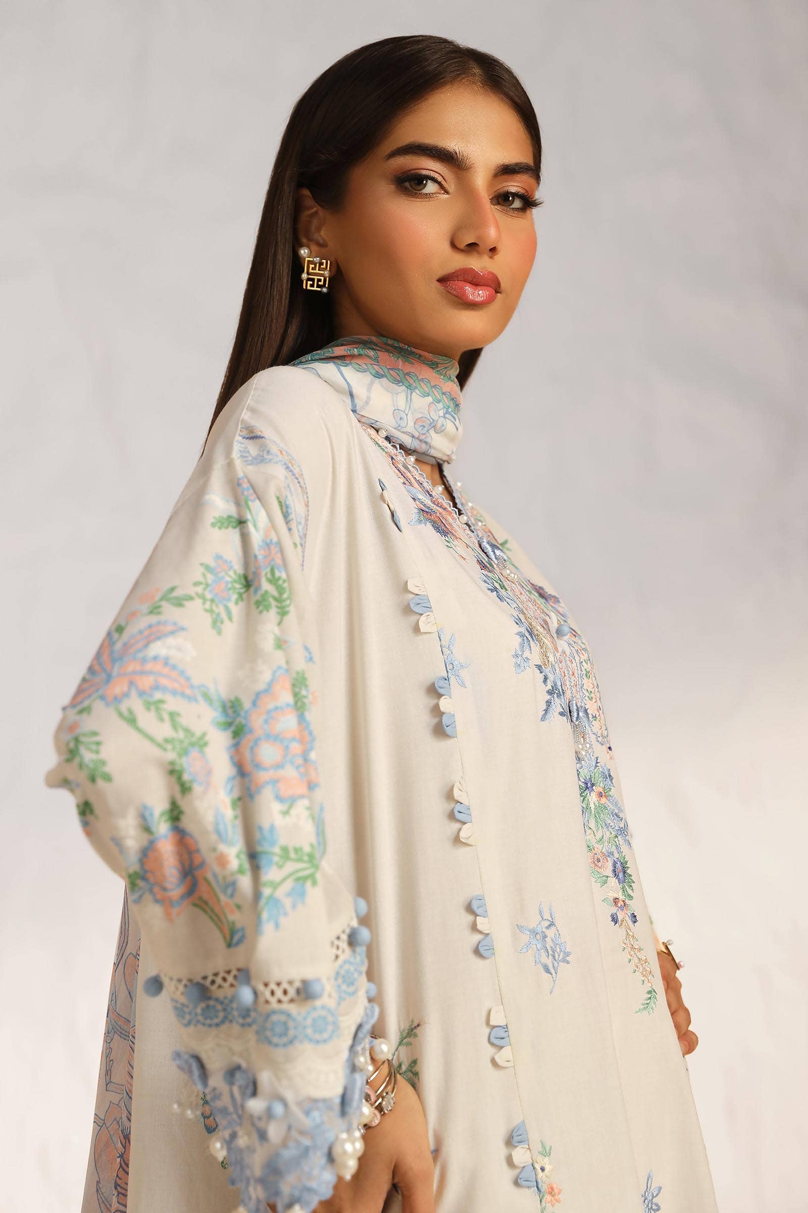 Sana Safinaz | Muzlin Summer 24 | 019A-CJ - Pakistani Designer Dress - by Sana Safinaz | Type: Luxury - 100% Original at Saira Sultan