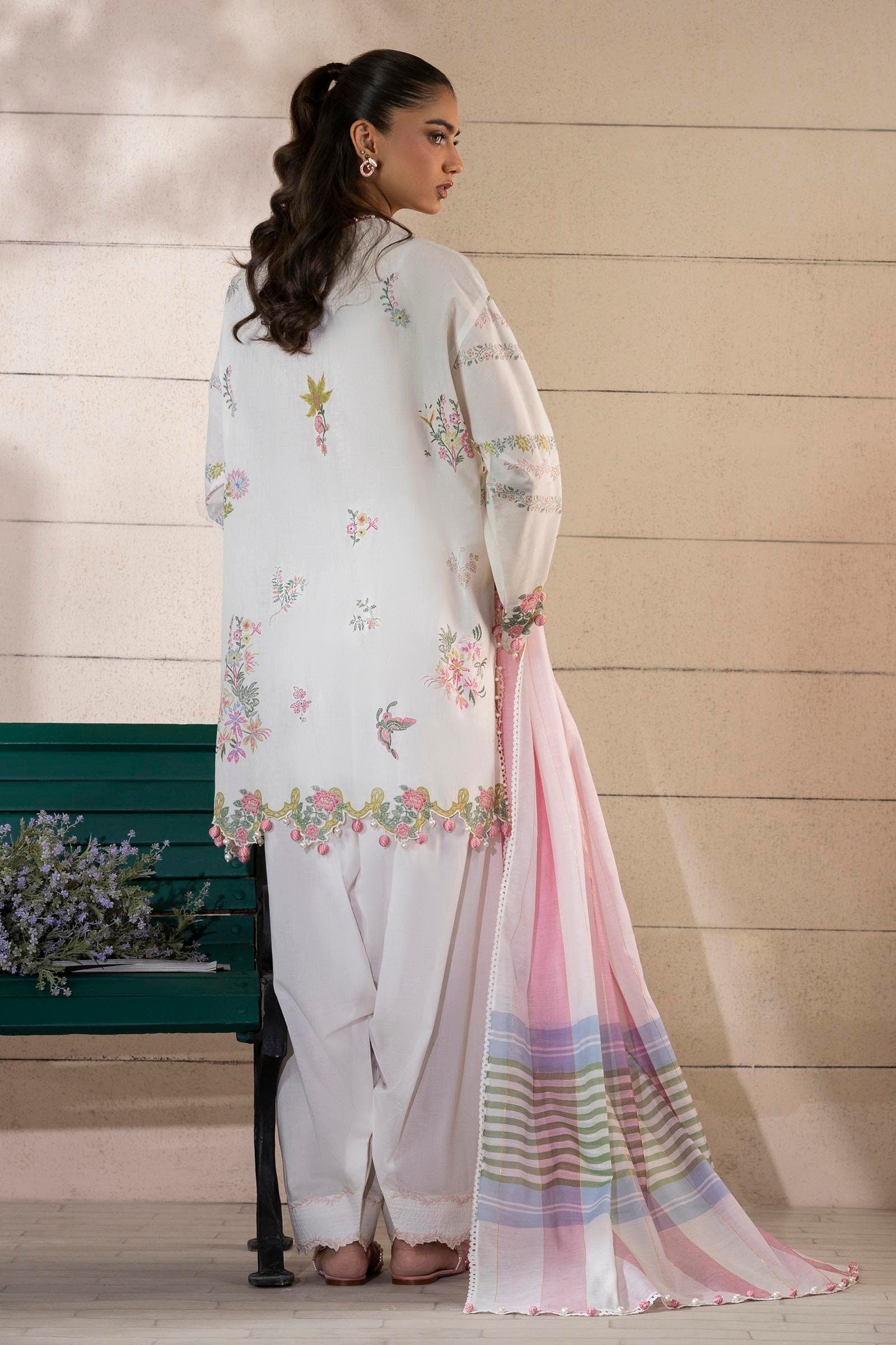 Sana Safinaz | Muzlin Spring 25 | M251-001A-3DG S White Lawn
