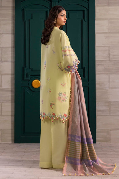 Sana Safinaz | Muzlin Spring 25 | M251-001B-3DG S Lime Yellow Lawn