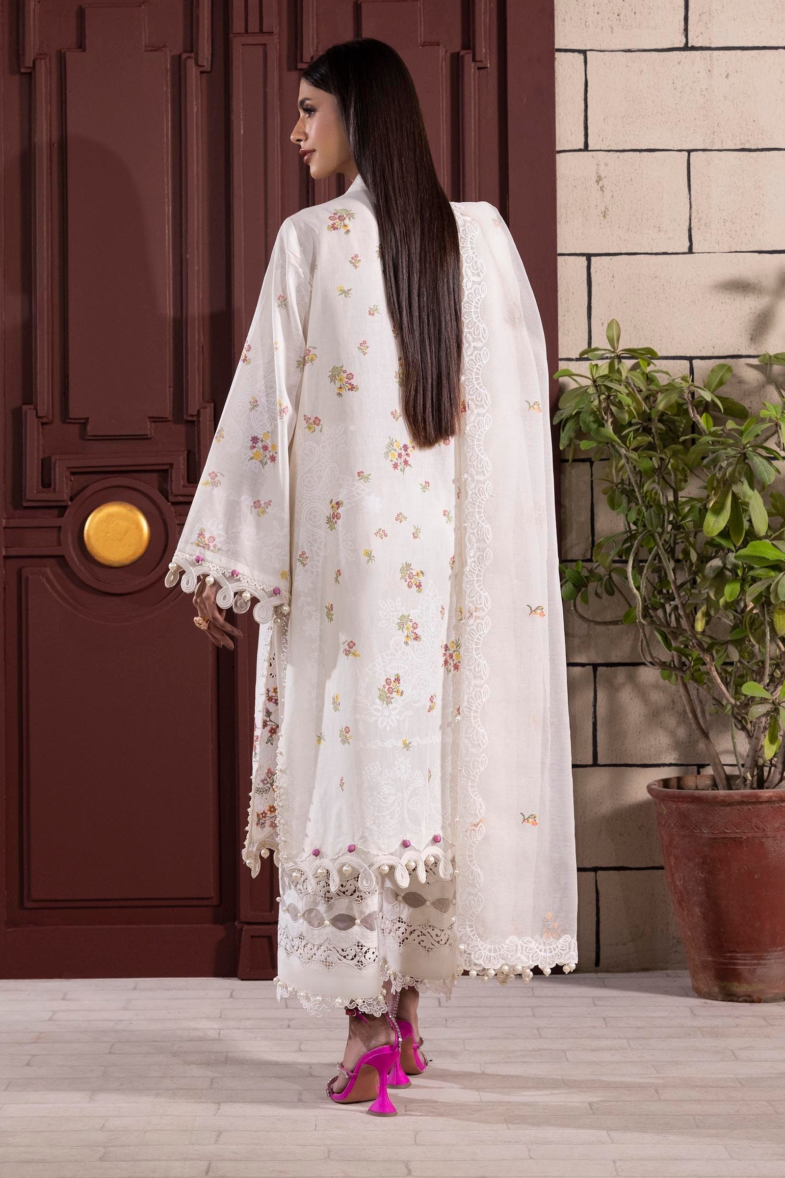 Sana Safinaz | Muzlin Spring 25 | M251-004A-3CT S White Lawn