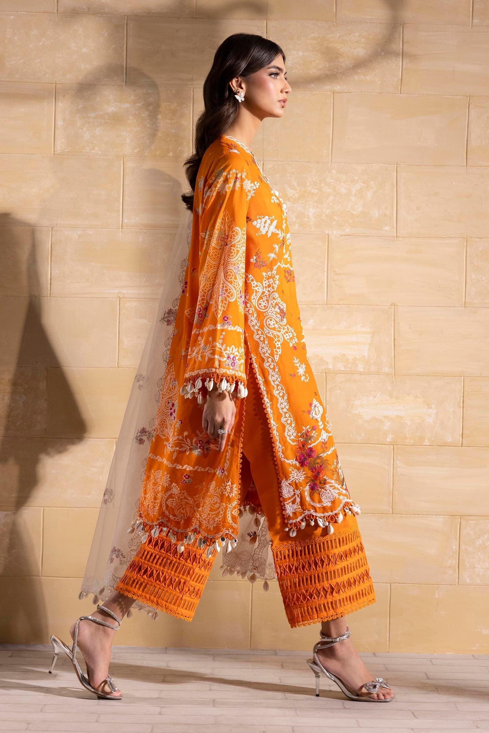 Sana Safinaz | Muzlin Spring 25 | M251-004B-3CT L Orange Lawn