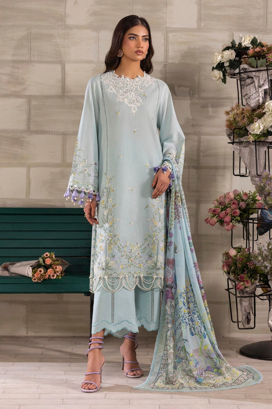 Sana Safinaz | Muzlin Spring 25 | M251-005A-3CL XS Ice Blue Lawn