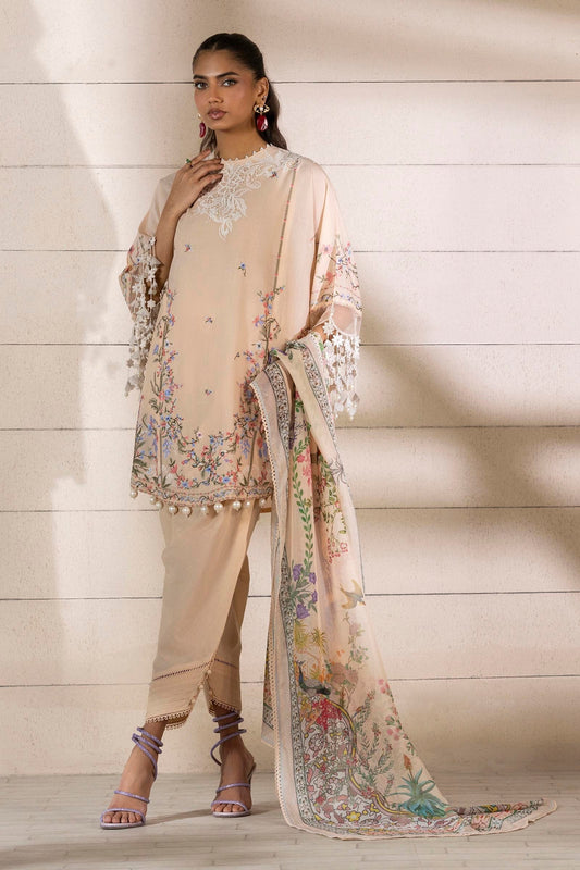 Sana Safinaz | Muzlin Spring 25 | M251-005B-3CL XS Beige Lawn