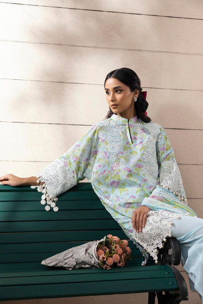 Sana Safinaz | Muzlin Spring 25 | M251-006B-3CI M Ice Blue Lawn