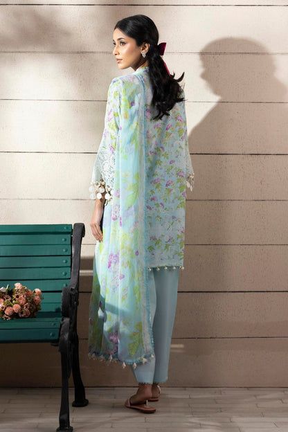 Sana Safinaz | Muzlin Spring 25 | M251-006B-3CI S Ice Blue Lawn