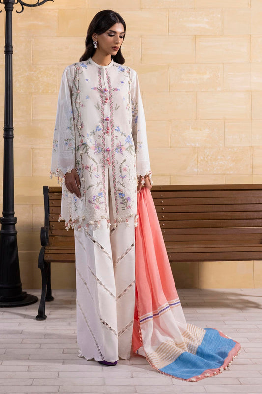 Sana Safinaz | Muzlin Spring 25 | M251-008B-3DG XS White Lawn