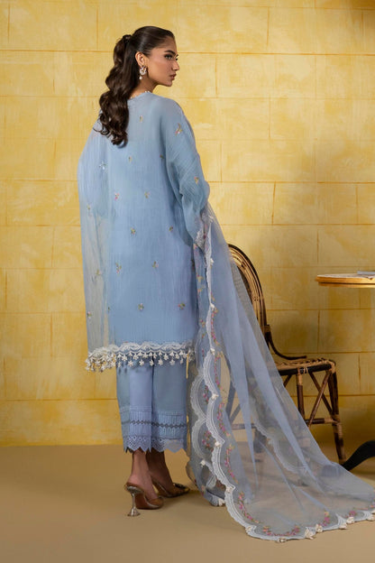 Sana Safinaz | Muzlin Spring 25 | M251-009B-3CT S Blue Gray Net