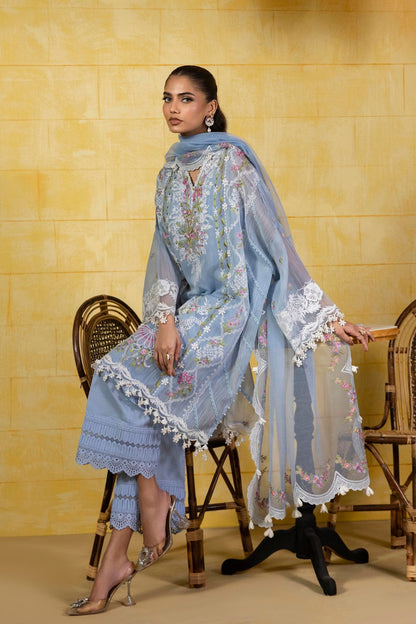 Sana Safinaz | Muzlin Spring 25 | M251-009B-3CT L Blue Gray Net