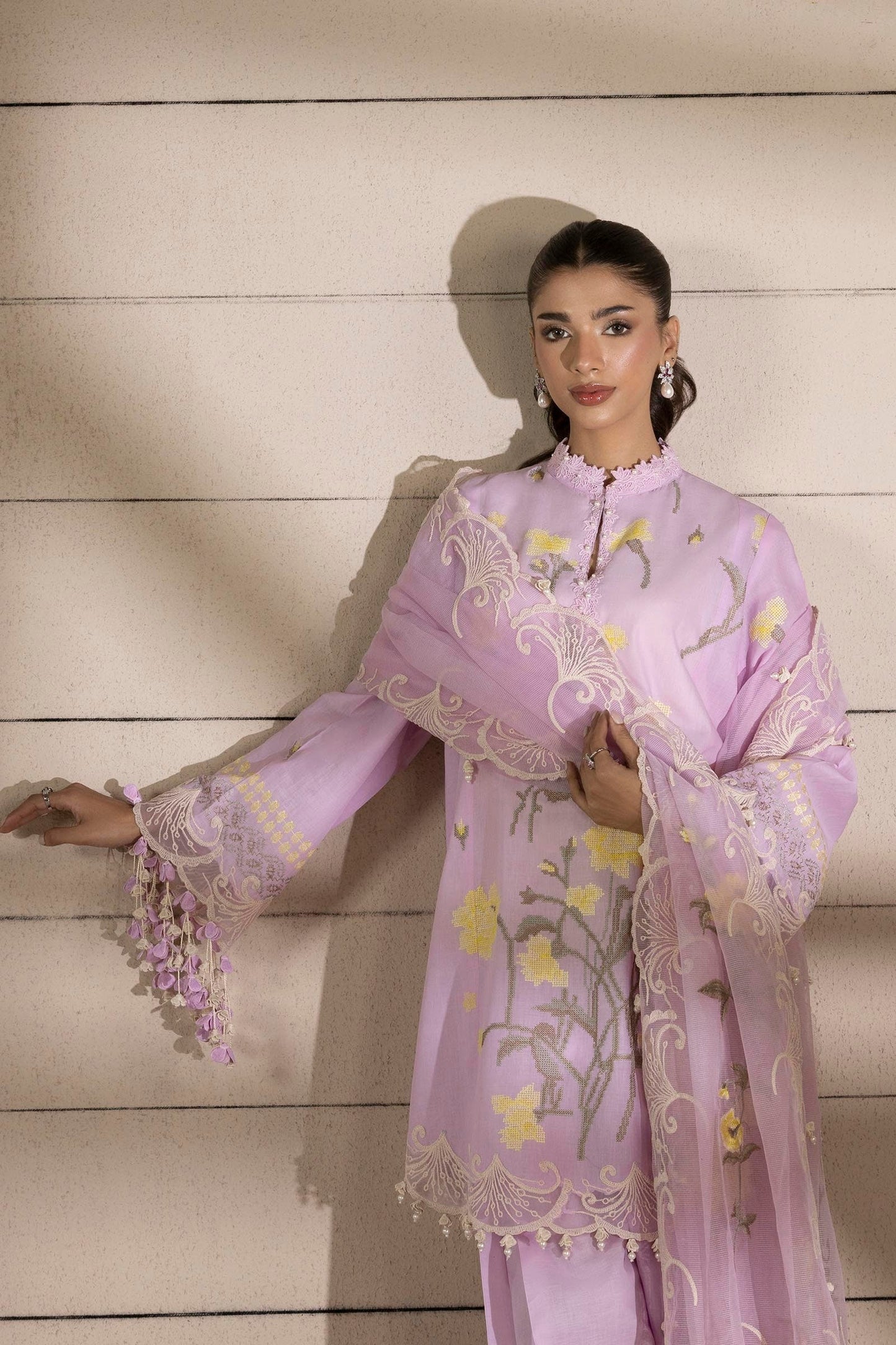 Sana Safinaz | Muzlin Spring 25 | M251-010B-3CS M Lilac Lawn