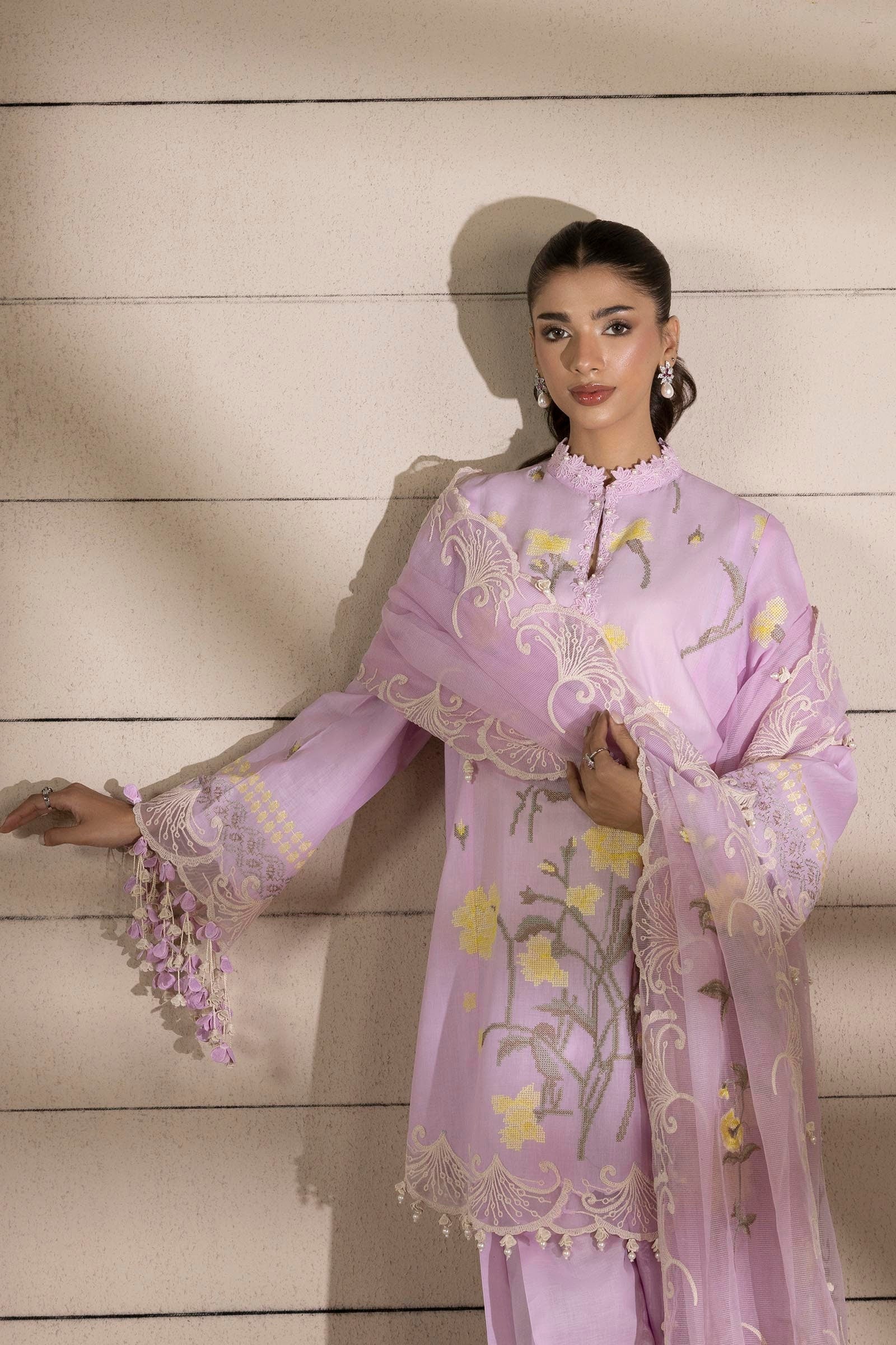 Sana Safinaz | Muzlin Spring 25 | M251-010B-3CS M Lilac Lawn