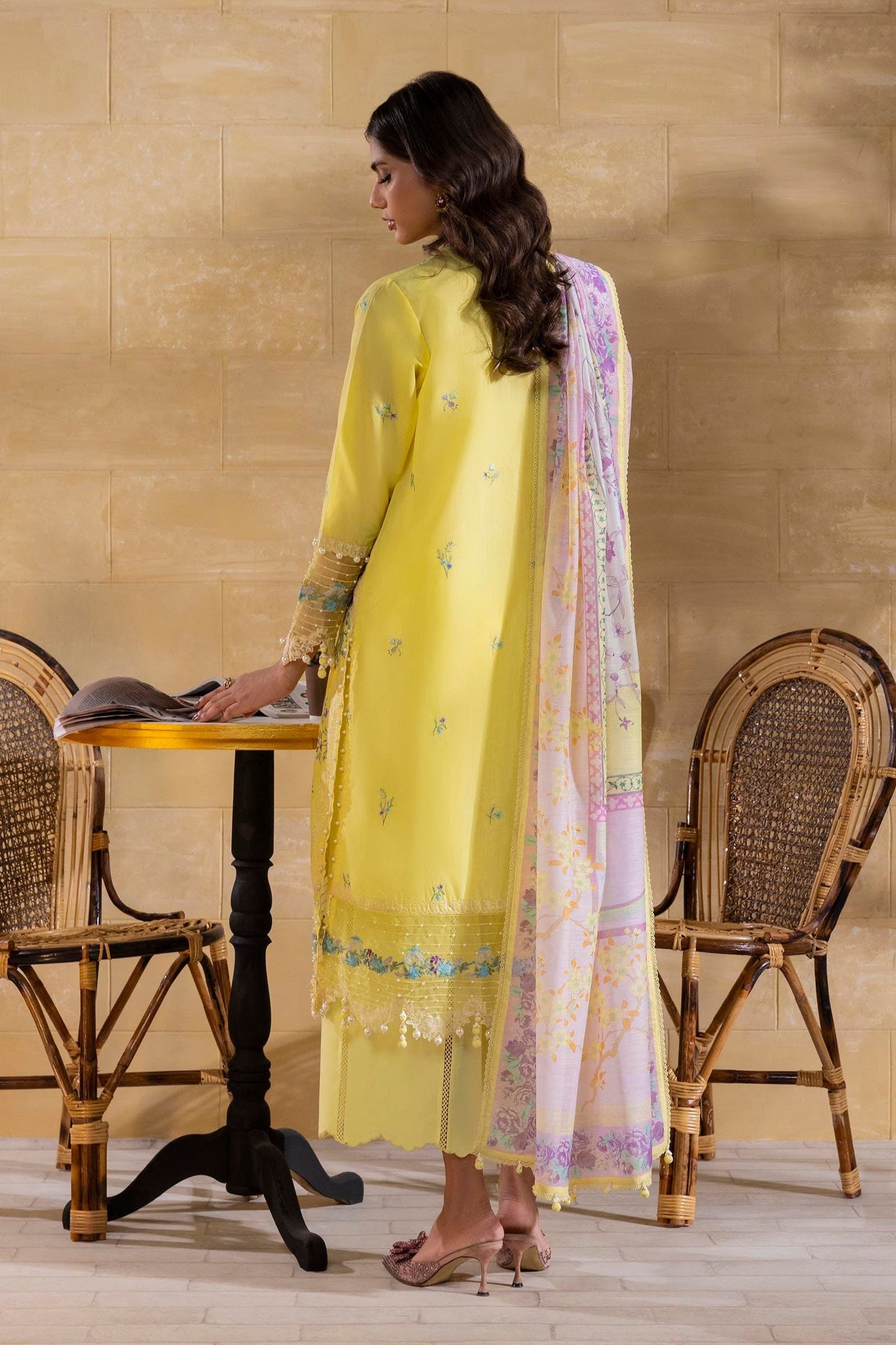 Sana Safinaz | Muzlin Spring 25 | M251-011B-3CV S Yellow Cambric